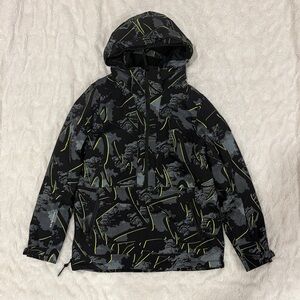 Five Seasons ski Jacket Youth Large 158/164 Black Gray Lime Winter Coat EUC